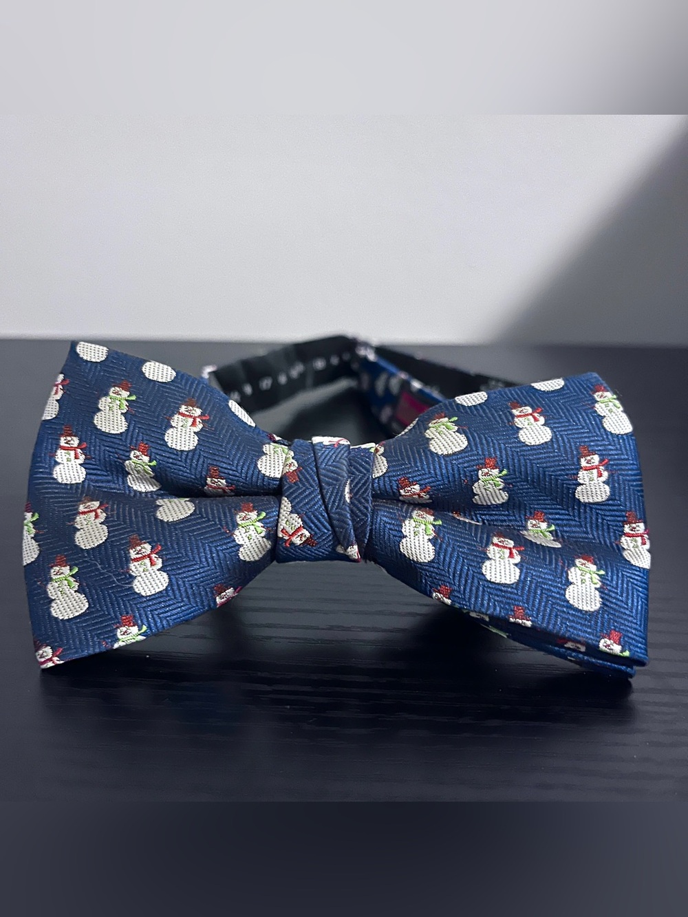 Hallmark Navy Bow Tie with Snowman Pattern